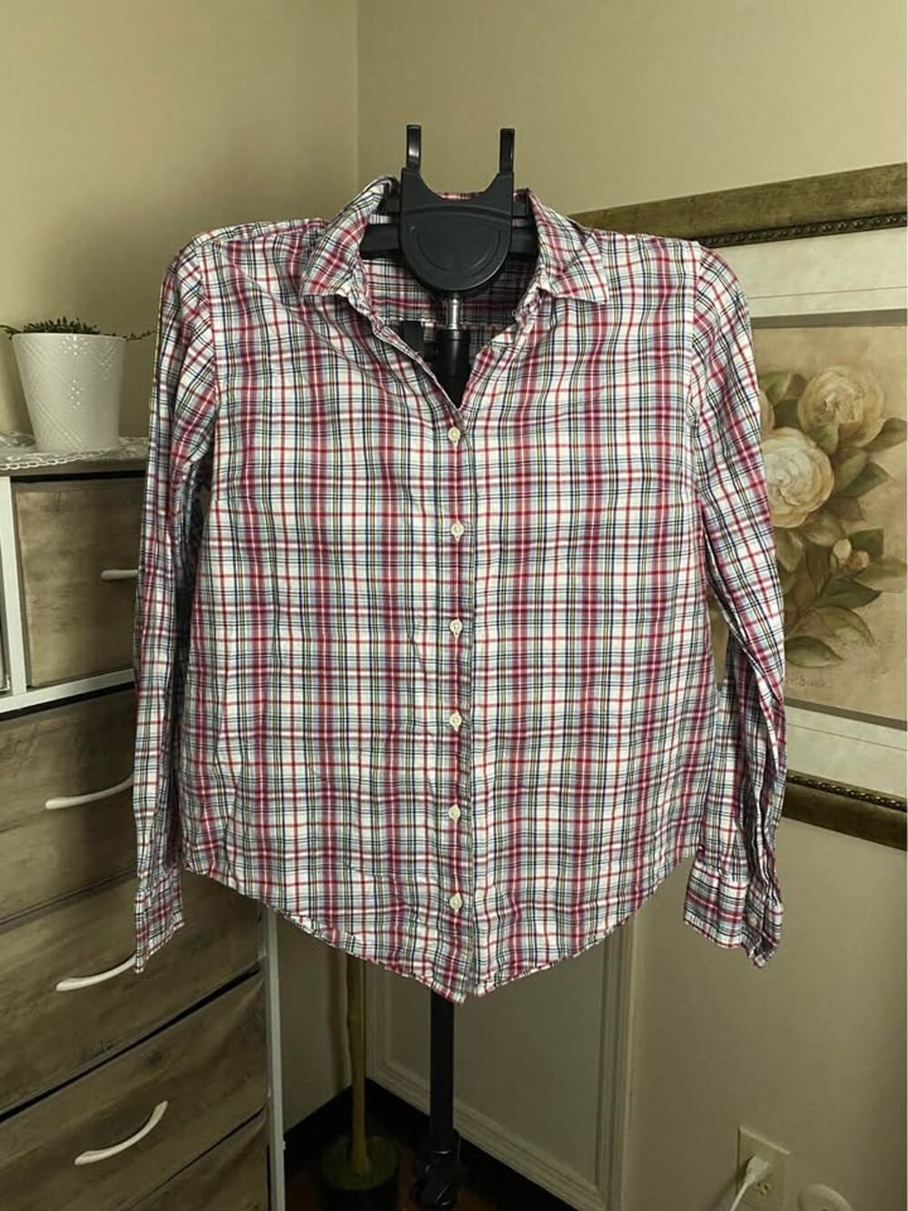 Tommy Hilfiger Stripped Men’s Red Flannel Shirt-XL